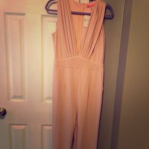 NWT Pink Low Cut Jumpsuit